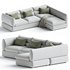 Blanche Parma Three-seater sofa with pouf - Thumbnail 3