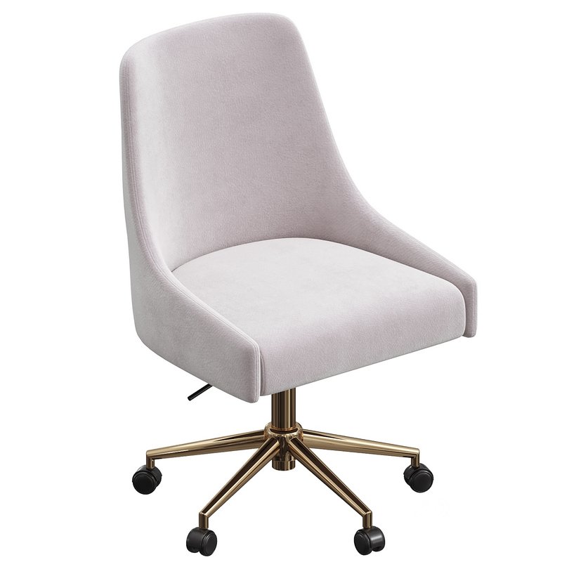 Karina Swivel and Adjustable Velvet Office Chair Image 4