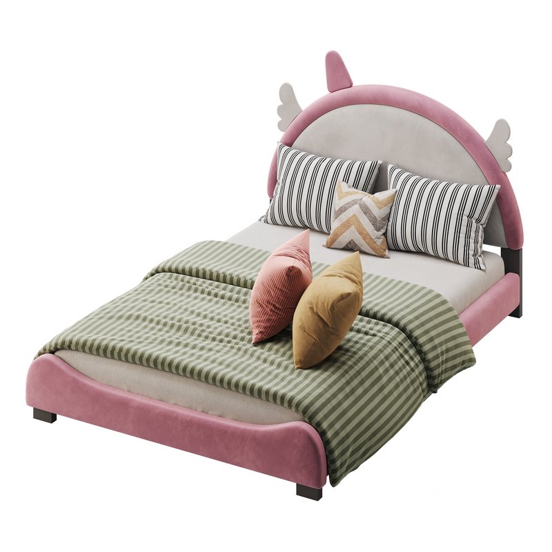 Full Size PU Leather Upholstered Princess Bed Image 4