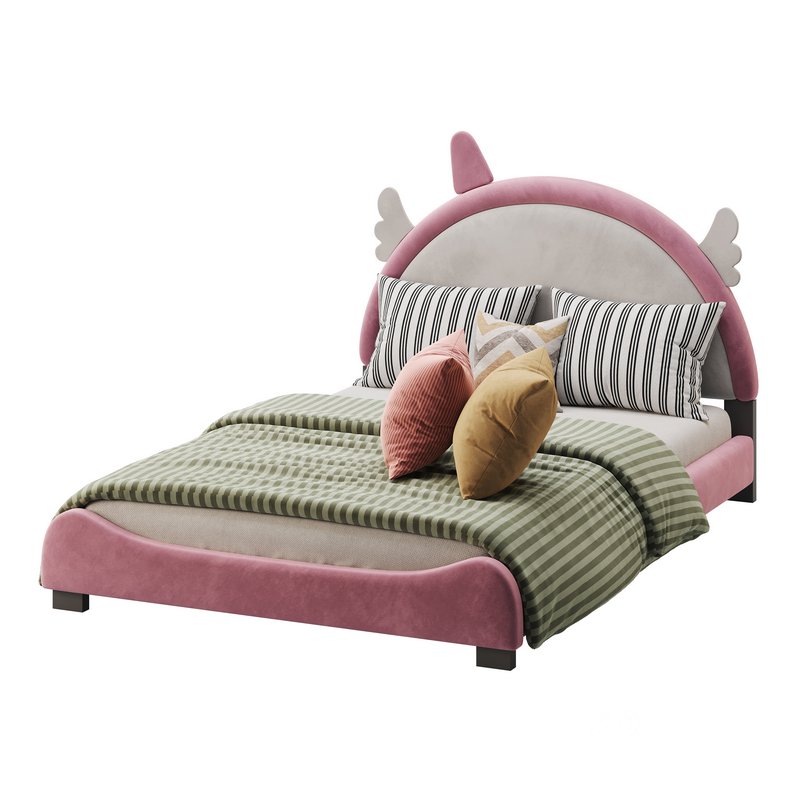 Full Size PU Leather Upholstered Princess Bed Image 5