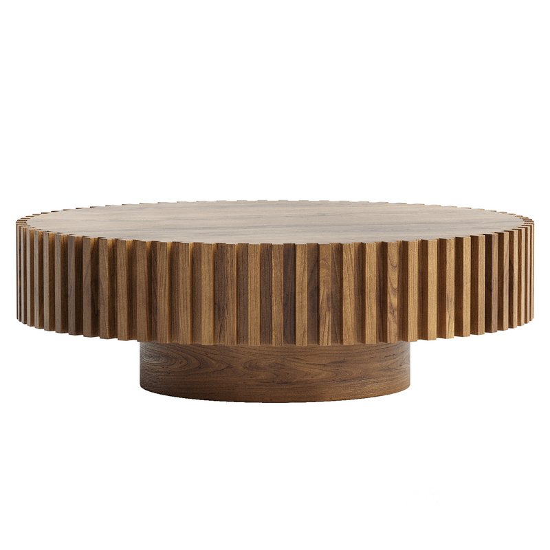 Oak Round Coffee Table Image 1
