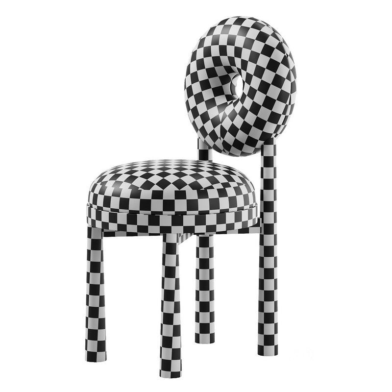 Luxury Nordic Lamb Wool Leisure Chair Leisure Chair Solid wood Dining Chair For Waiting Dining Room Restaurant Image 4