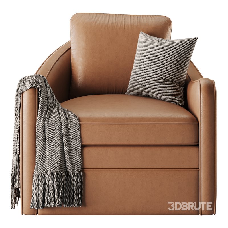 Wide Seat Lounge Swivel Arm Chair Image 6
