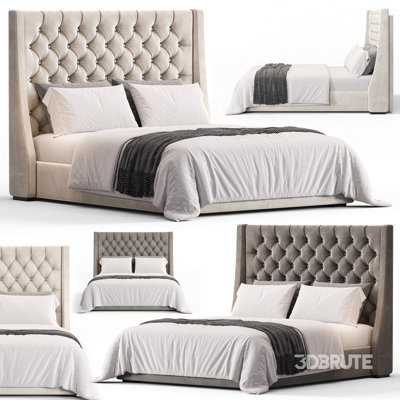 Barron Beds Zoya Grandeur Curved Wingback Bed Image 1