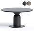 Mila Contemporery Round Wooden dining table Refined Black - Thumbnail 1