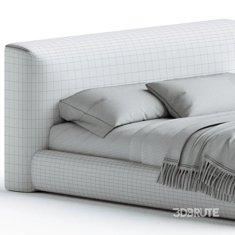 Amabilis Gray Cotton Linen Gray Fabric Contemporary Rectangular Headboard Bed Frame Image 3