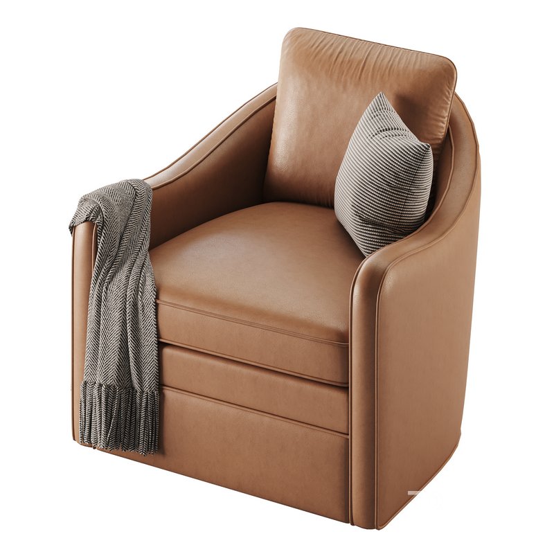 Wide Seat Lounge Swivel Arm Chair Image 1