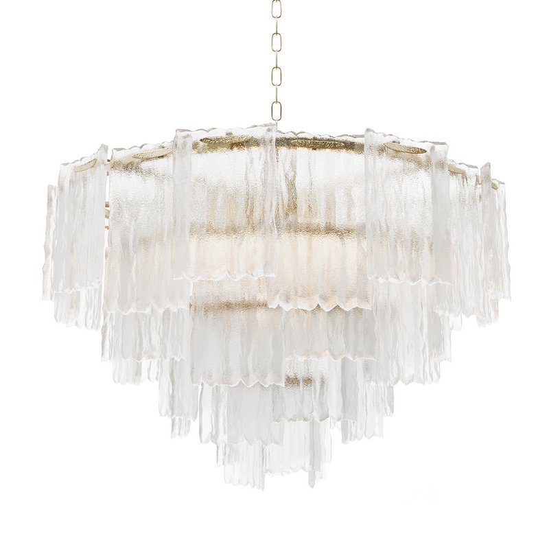Round pendant chandelier made of ribbed glass 164FA-33128 Garda Decor Image 5