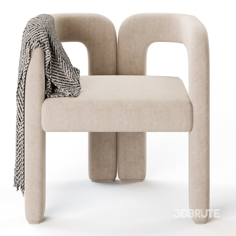 Art Deco Solid Color Arm Chair Image 6