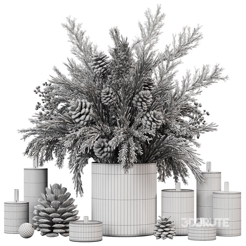 Christmas Pine Cone Decor Set Image 6