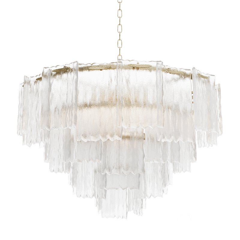 Round pendant chandelier made of ribbed glass 164FA-33128 Garda Decor Image 4