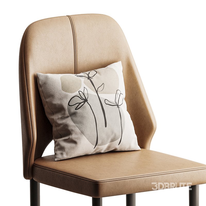 Bordered Sturdy Faux Leather Upholstered Image 4