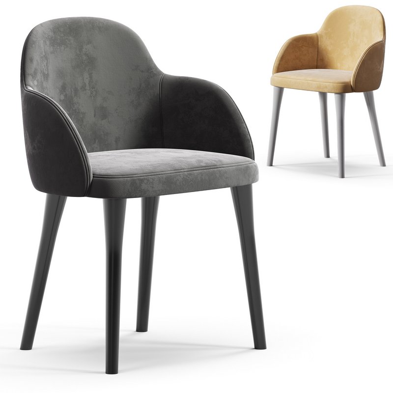 GIULIA GREY VELVET DINING ARMCHAIR Image 2