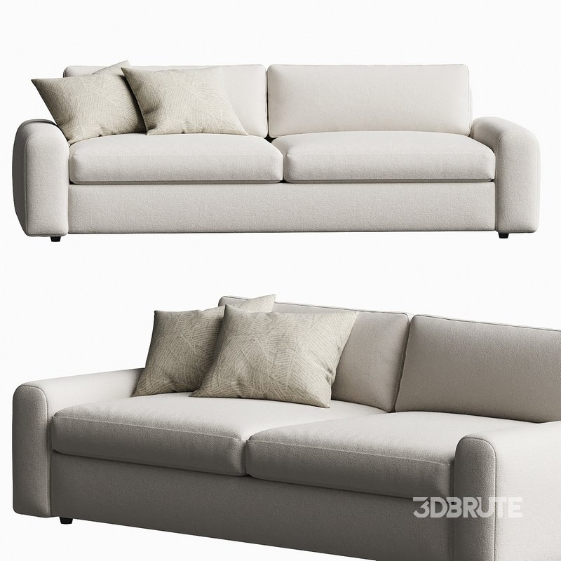 Serrat White Performance Fabric Sofa Image 2