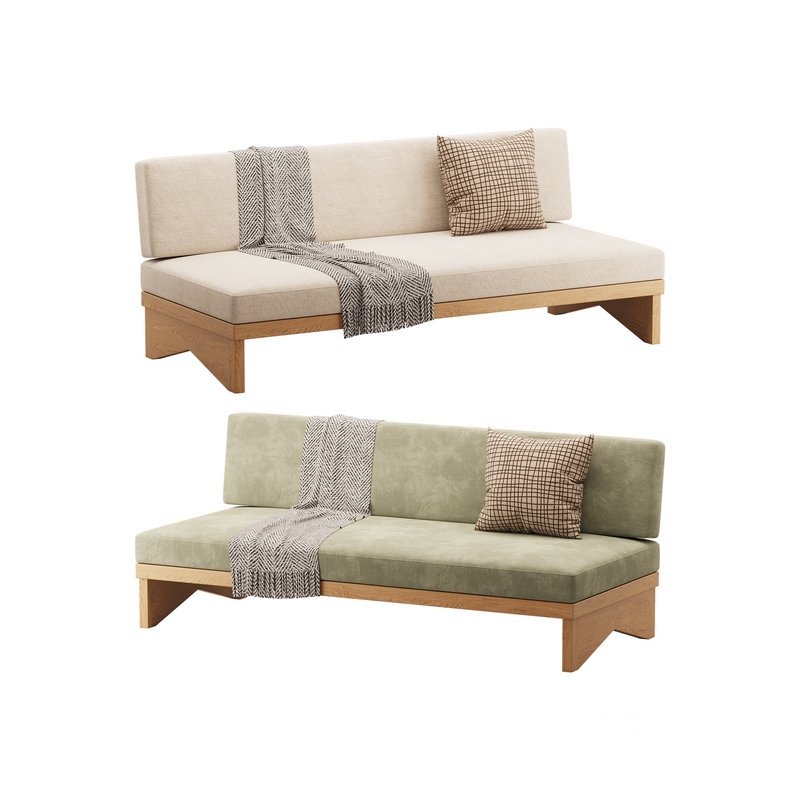 Pierre Leather Armless Loveseat Image 1