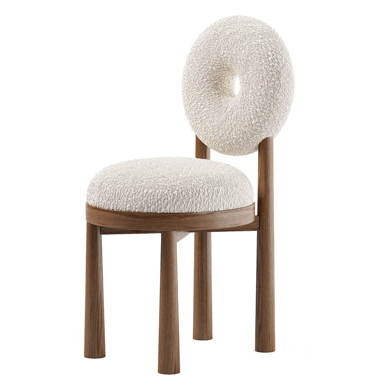 Luxury Nordic Lamb Wool Leisure Chair Leisure Chair Solid wood Dining Chair For Waiting Dining Room Restaurant Image 6