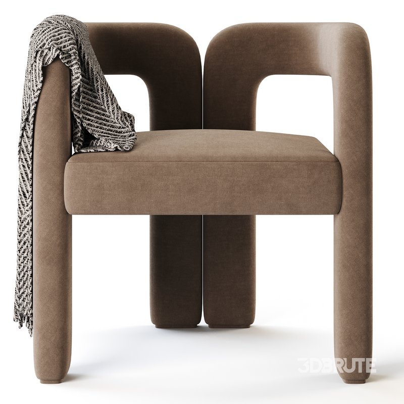 Art Deco Solid Color Arm Chair Image 11