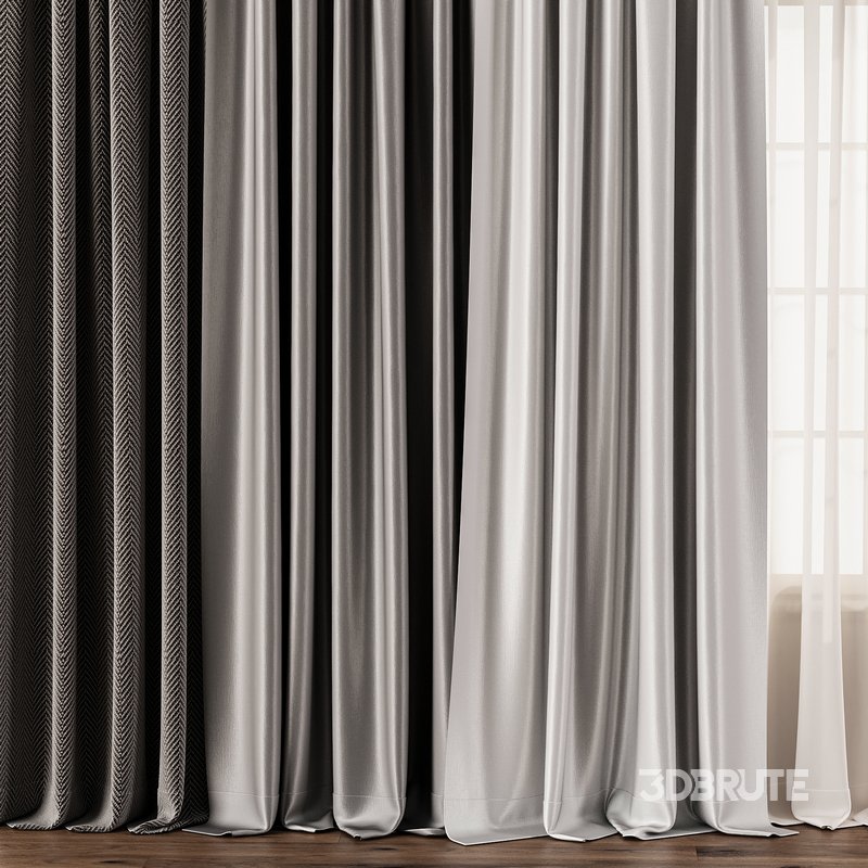 Elegant Drapery Set with Dual Layer Curtains Image 2