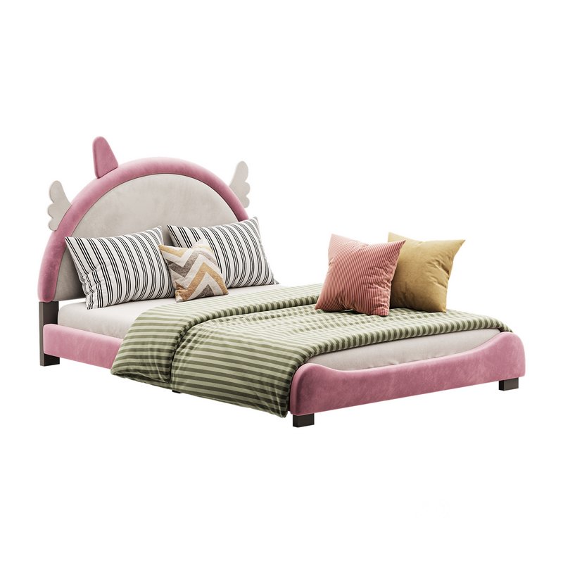 Full Size PU Leather Upholstered Princess Bed Image 3