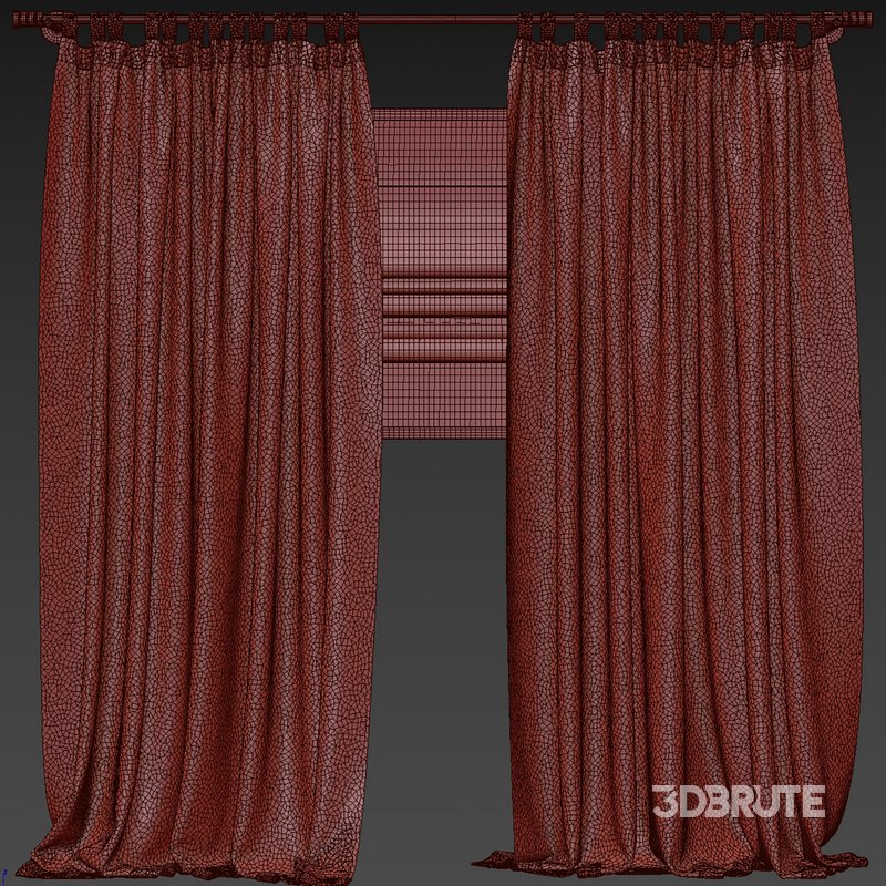 Classic Linen Curtain Set with Metal Rings and Roman shade 63 Image 3