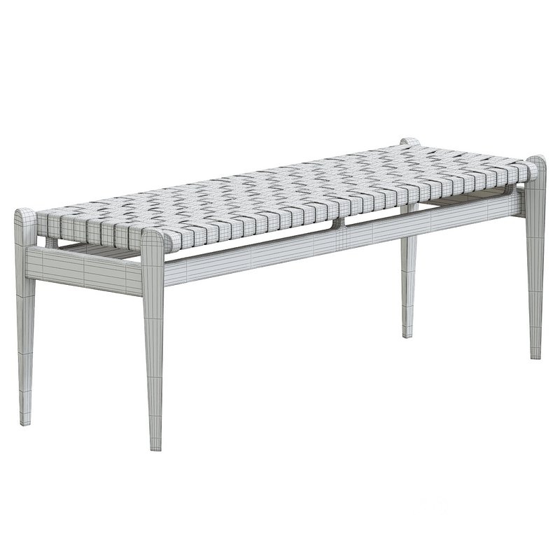 Kenan Genuine Leather Bench Image 3