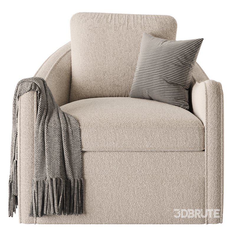 Wide Seat Lounge Swivel Arm Chair Image 5