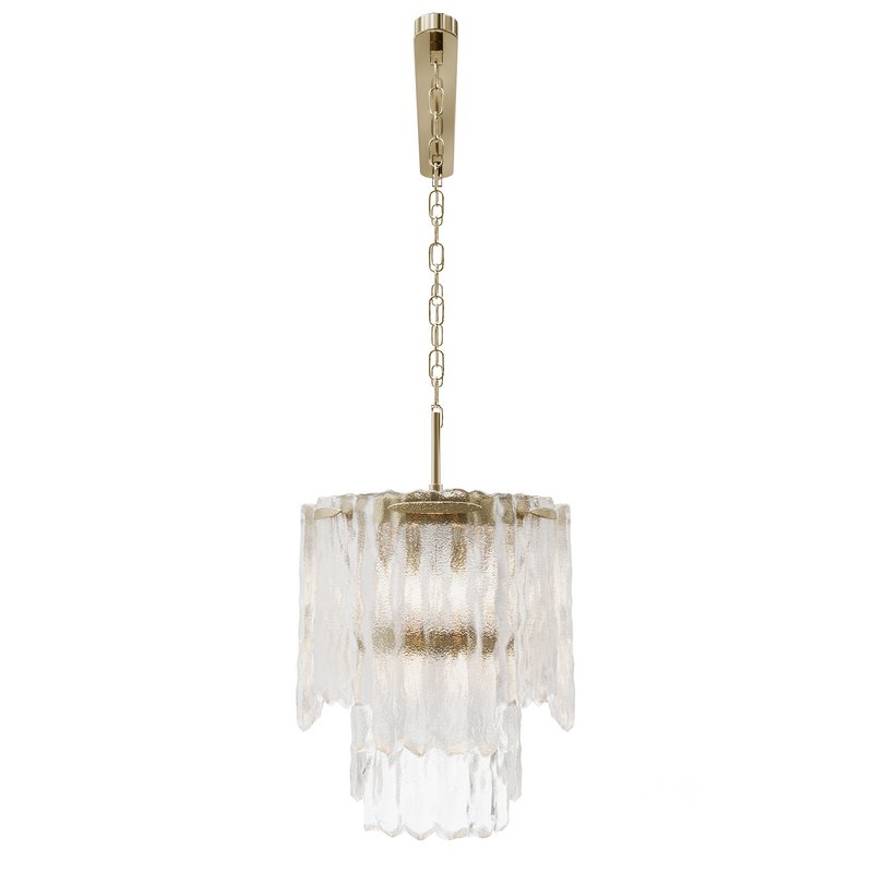 Rectangular pendant chandelier made of ribbed glass 164FA-33125 Garda Decor Image 3