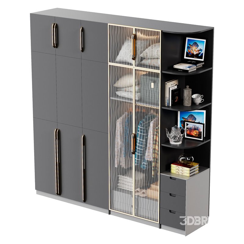 Wardrobe with clothes Image 1