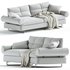 Limes New Sofa in Avant Apres Upholstery and Armrest with Roll by Sergio Bicego - Thumbnail 2