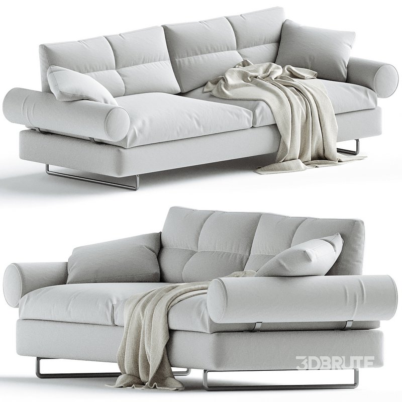 Limes New Sofa in Avant Apres Upholstery and Armrest with Roll by Sergio Bicego Image 2