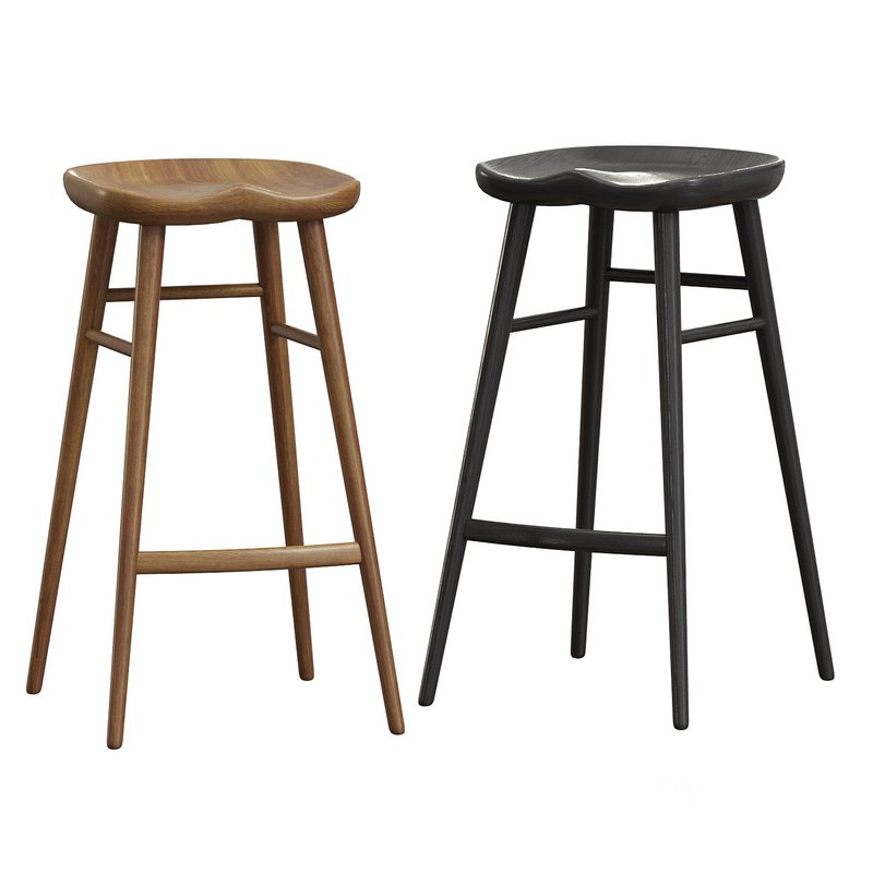 Alma Brown Solid Wood Bar Stool Image 1