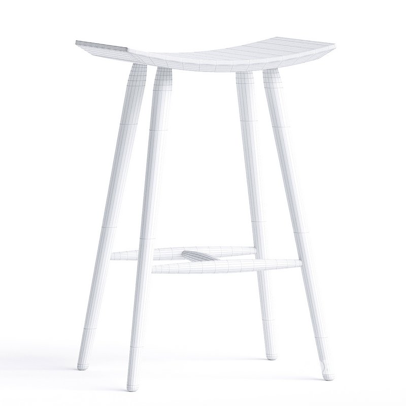 Yoko Curved Ash Wood Barstool Image 6