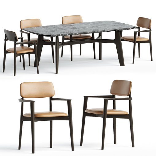 Poliform Curve Table chair EMMANUEL GALLINA- 2022