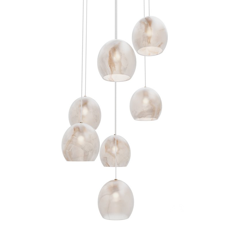 Lazio 7-Light Round Multi-Drop Pendant Currey Company Image 2