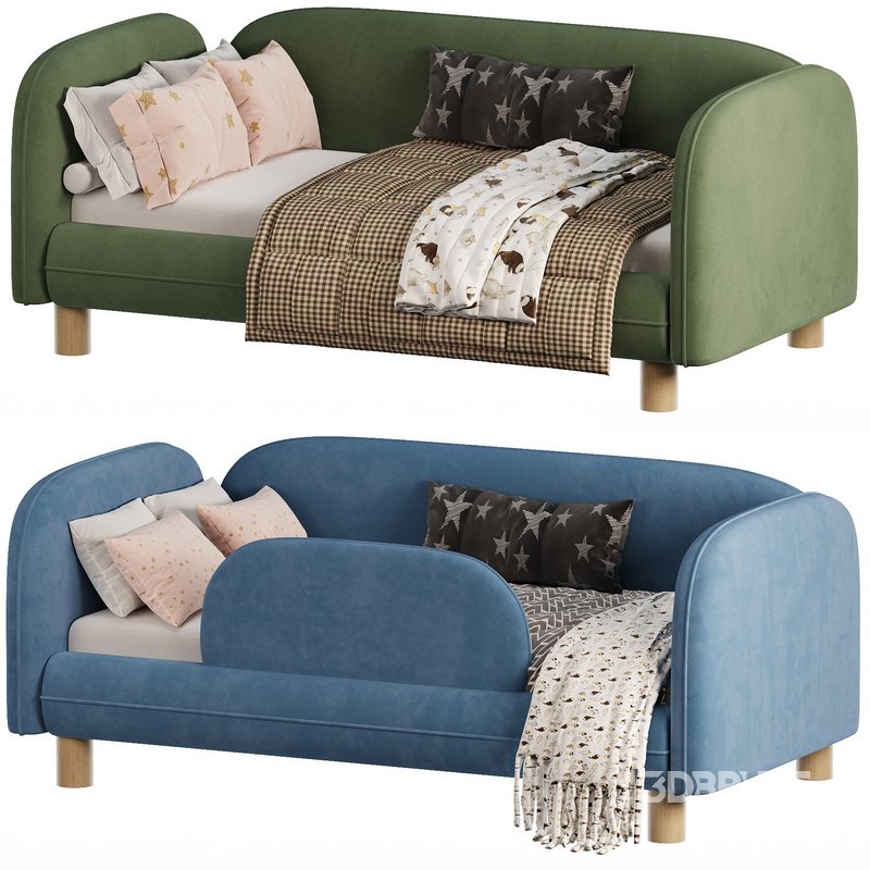 Childrens bed Debbie 1 80 Velvet Blue Image 1