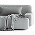 Popus Editions Lena 3 Seater Sofa in Egg Shell Off-White Como Velvet Fabric - Thumbnail 4