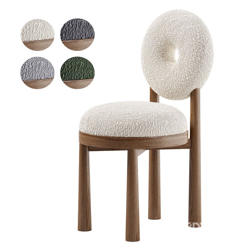 Luxury Nordic Lamb Wool Leisure Chair Leisure Chair Solid wood Dining Chair For Waiting Dining Room Restaurant Image 1