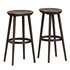 Brutalist Bar Stools in Darkened Wood and Steel Detailing - Thumbnail 2