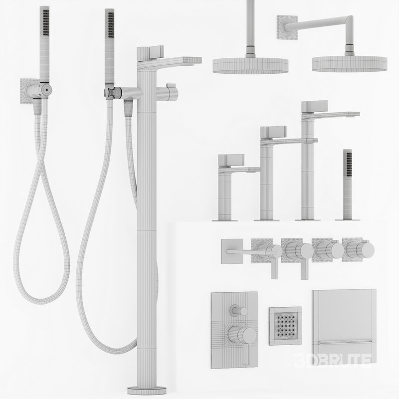 Gessi inverso rigato bathroom faucet set Image 7