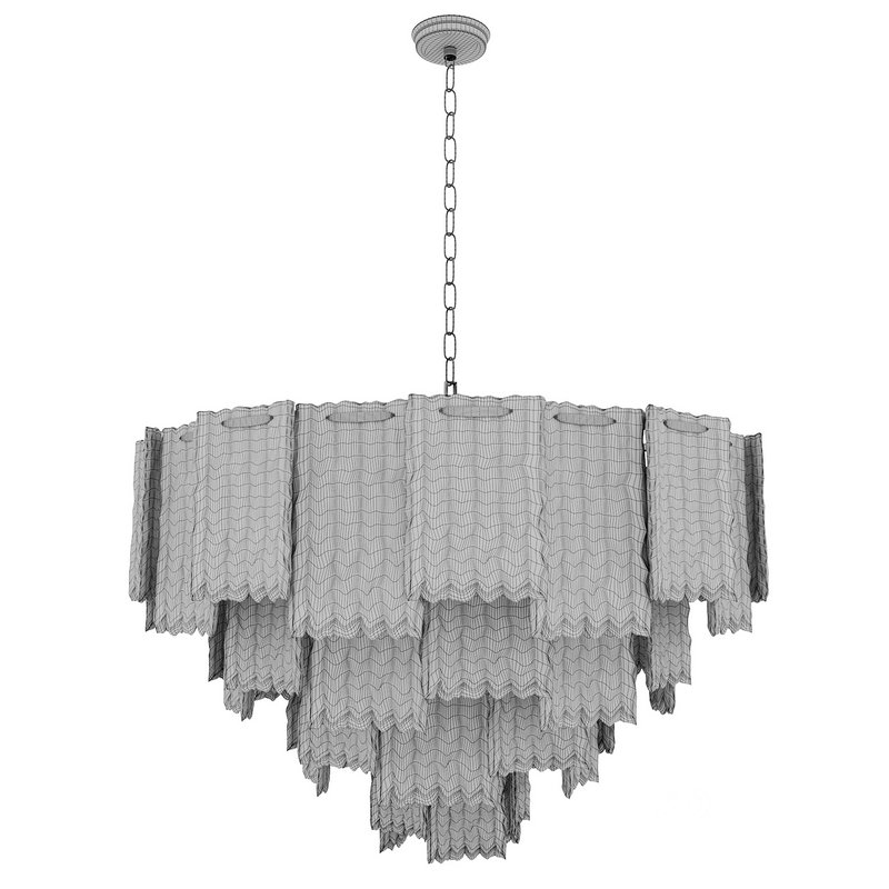 Round pendant chandelier made of ribbed glass 164FA-33128 Garda Decor Image 2