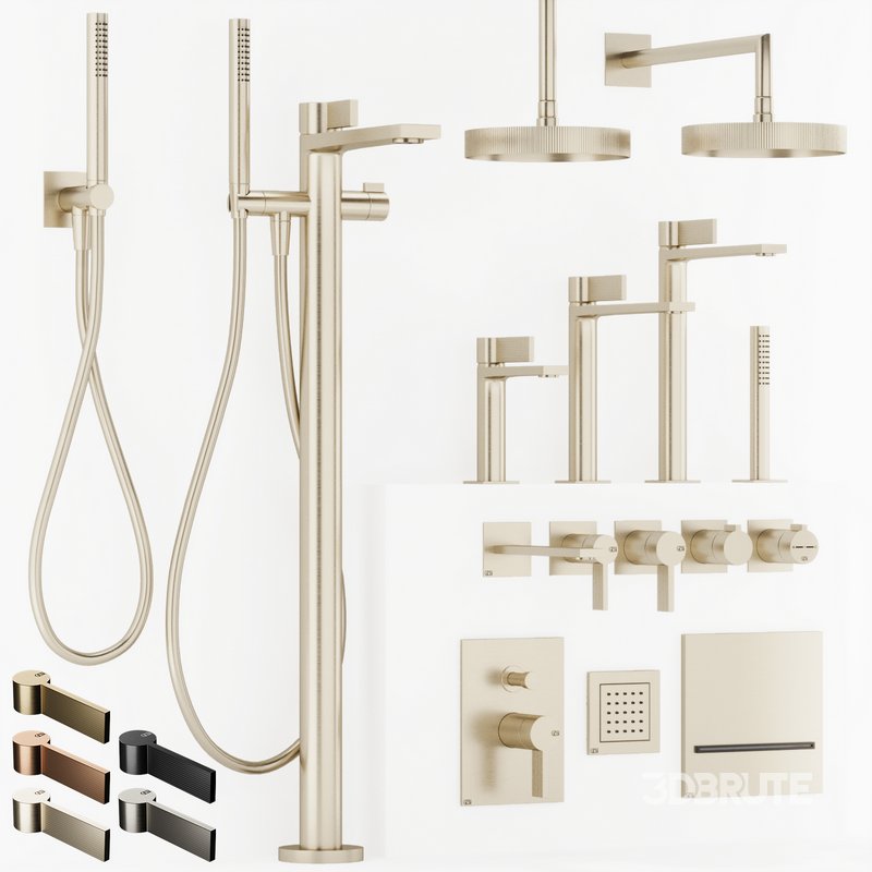 Gessi inverso rigato bathroom faucet set Image 1