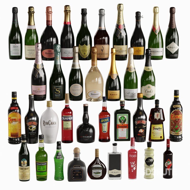 Bottles -36 Champagne And Liqueurs Image 2