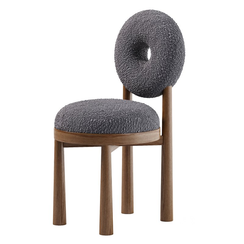 Luxury Nordic Lamb Wool Leisure Chair Leisure Chair Solid wood Dining Chair For Waiting Dining Room Restaurant Image 7