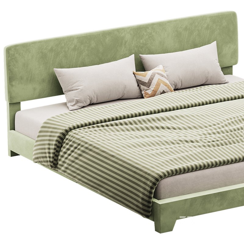 Einfach King Upholstered Platform Bed Image 10