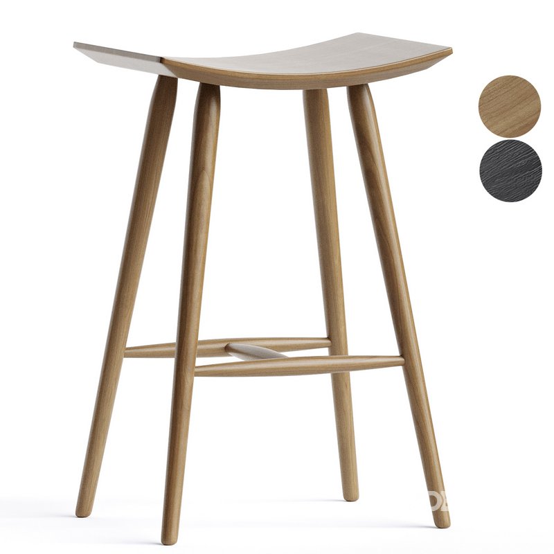 Yoko Curved Ash Wood Barstool Image 3