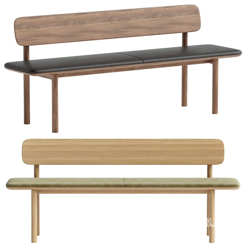 Neva bench with backrest Image 1