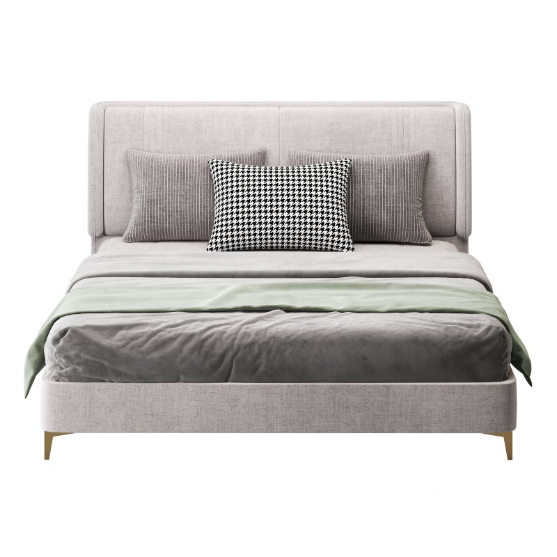 Leather Beige Bed Frame Image 10