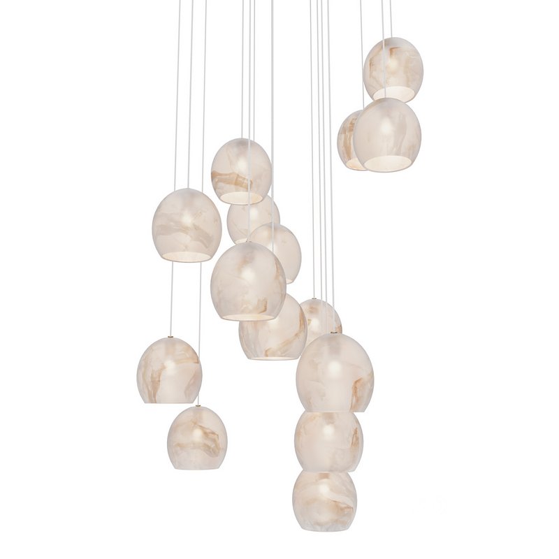 Lazio 15-Light Round Multi-Drop Pendant Currey Company Image 5