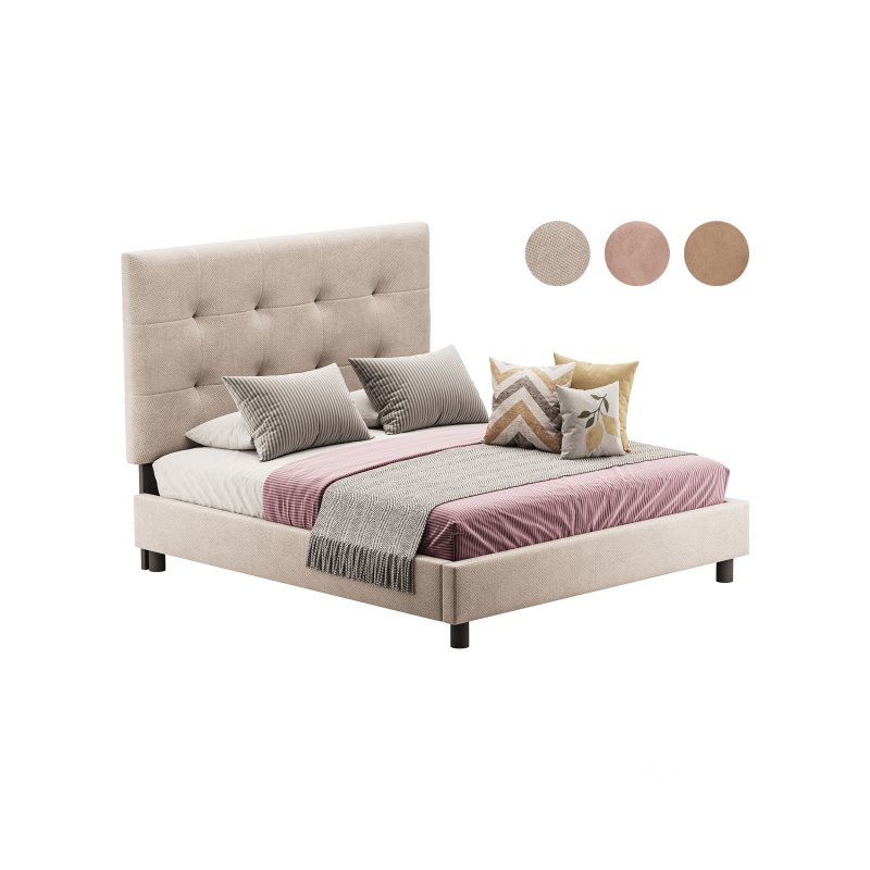 BED Alice Tufted Beige Image 1