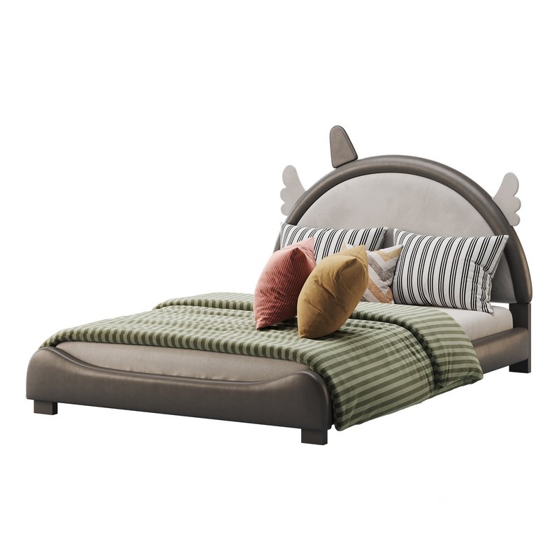 Full Size PU Leather Upholstered Princess Bed Image 9